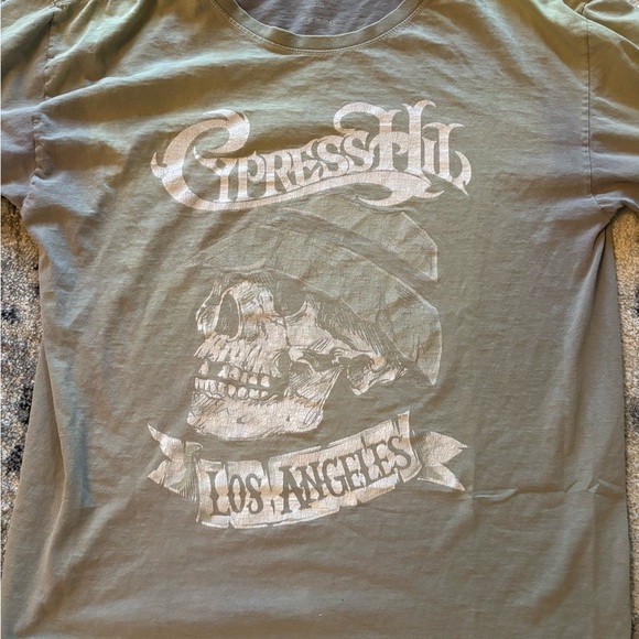 Vintage Cypress Hill Los Angeles Concert Band Olive Graphic Tee size Large - Picture 3 of 4
